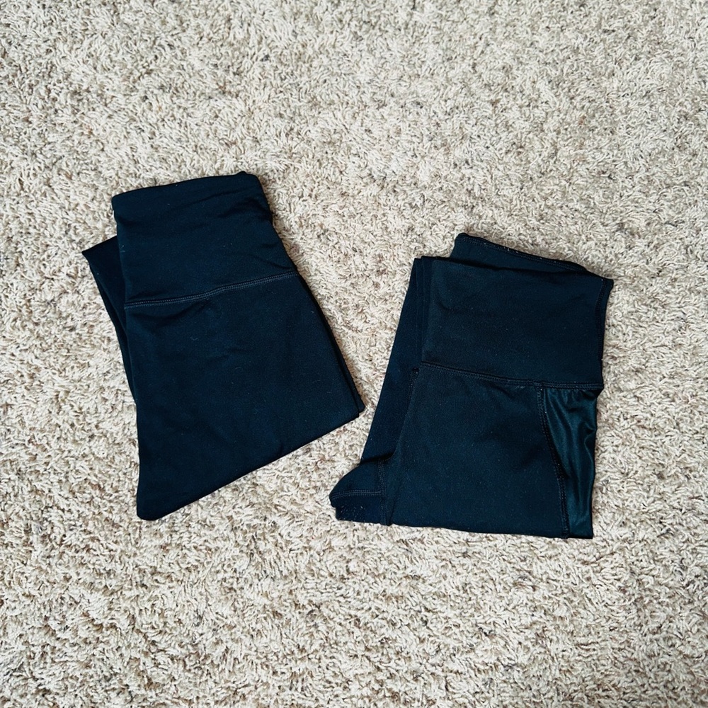 2 Pairs Athleta Leggings XXS Black Neutral Bundle Set Pair High Waisted